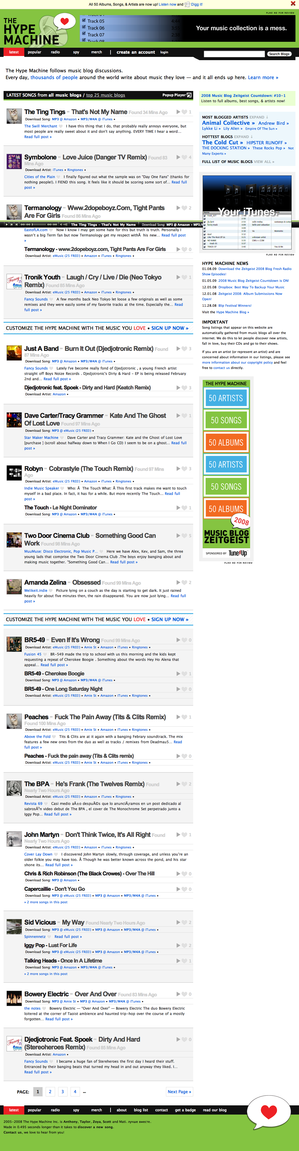 Latest Songs From MP3 & Music Blogs / The Hype Machine